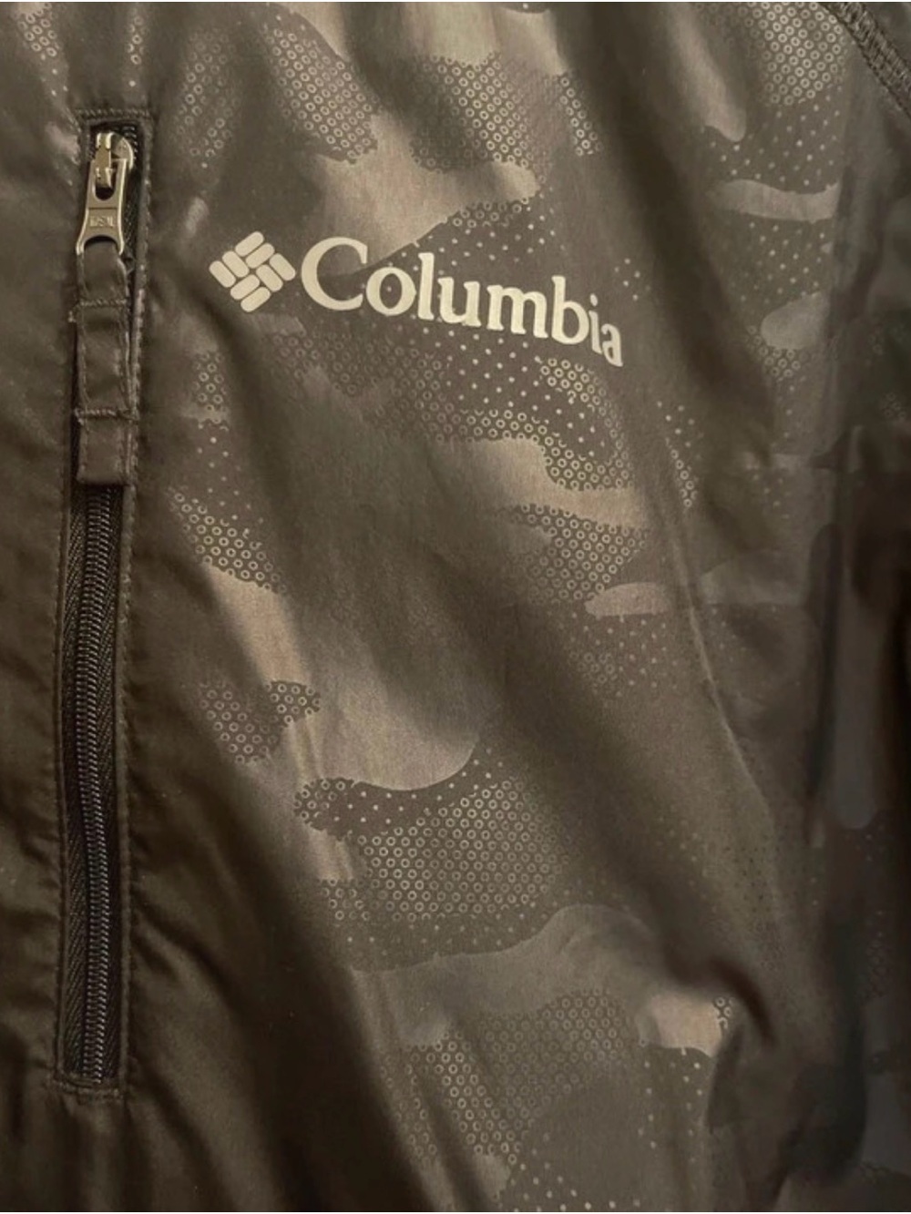Columbia Men's Dark Grey Camo Windbreaker Jacket